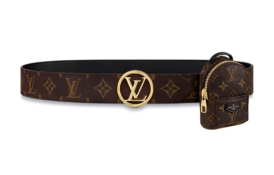 LOUIS VUITTON LOUIS VUITTON PALM SPRING Leather Belts Women's Brown Width 3.5cm