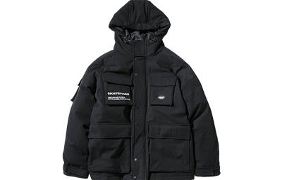 Vision Street Wear Down Jackets Unisex Black Hooded Thickened Other