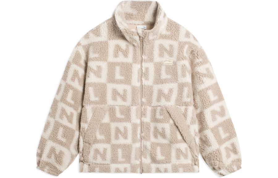 Li-Ning Li Ning Sports Life Collection Jackets Men's Swan White Milk Umber Stand Collar Moderate Other