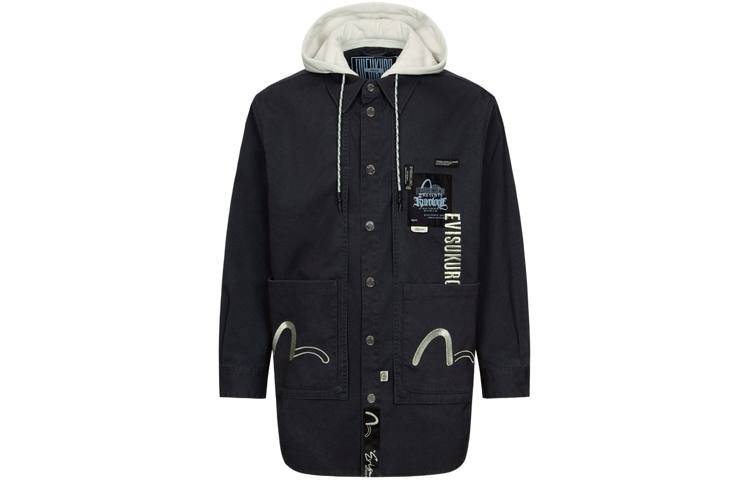 EVISU EVISU Jackets Men's Dark Gray Hooded Moderate Other