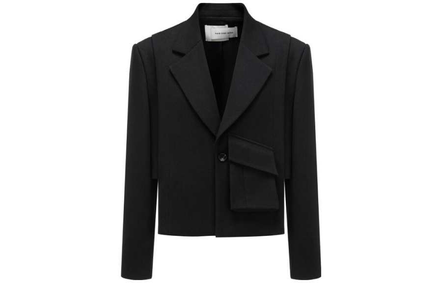 Feng Chen Wang Business Suits Men's Black Suit Collar Moderate Business Suit