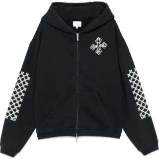 RHUDE Cross Logo Zip Up Hoodie