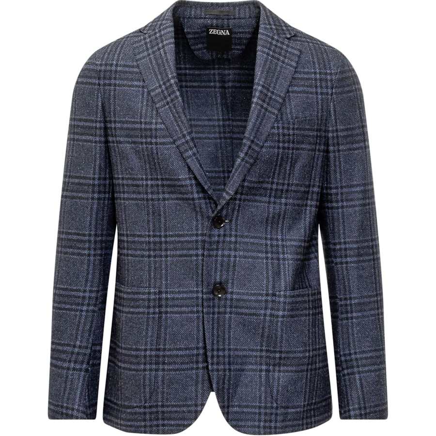 Ermenegildo Zegna Tartan Check Single Breasted Blazer