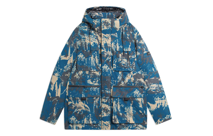 Li-Ning Li Ning Training Series Down Jacket Winter Men's Lapis Lazuli All Over Print