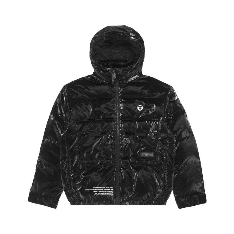 Aape Aape Down Jackets Men's Black BKX Hooded Thickened Quilted Down Jacket