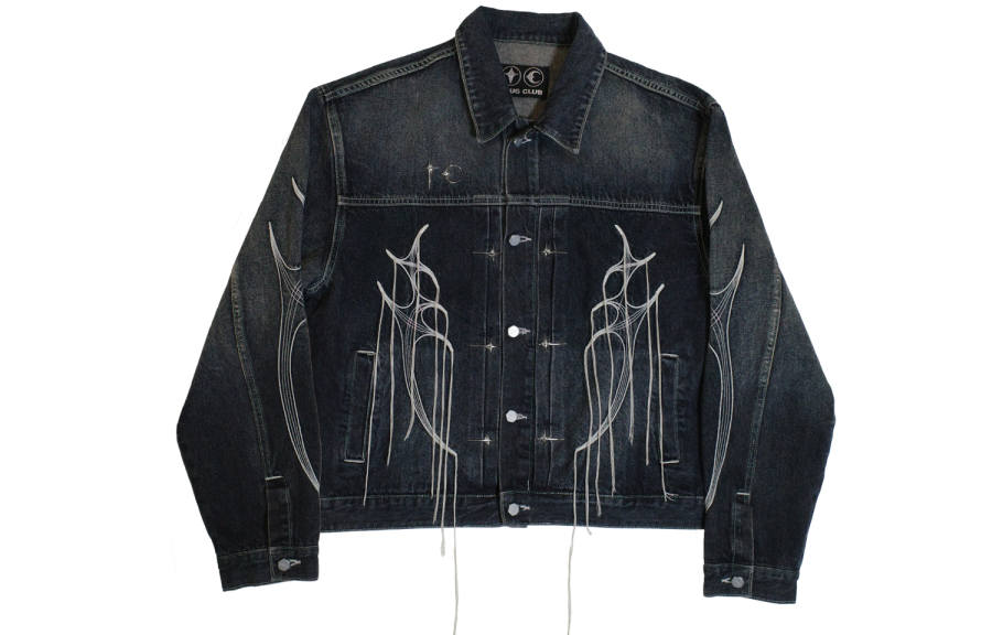 THUG CLUB Denim Jacket Unisex Blue
