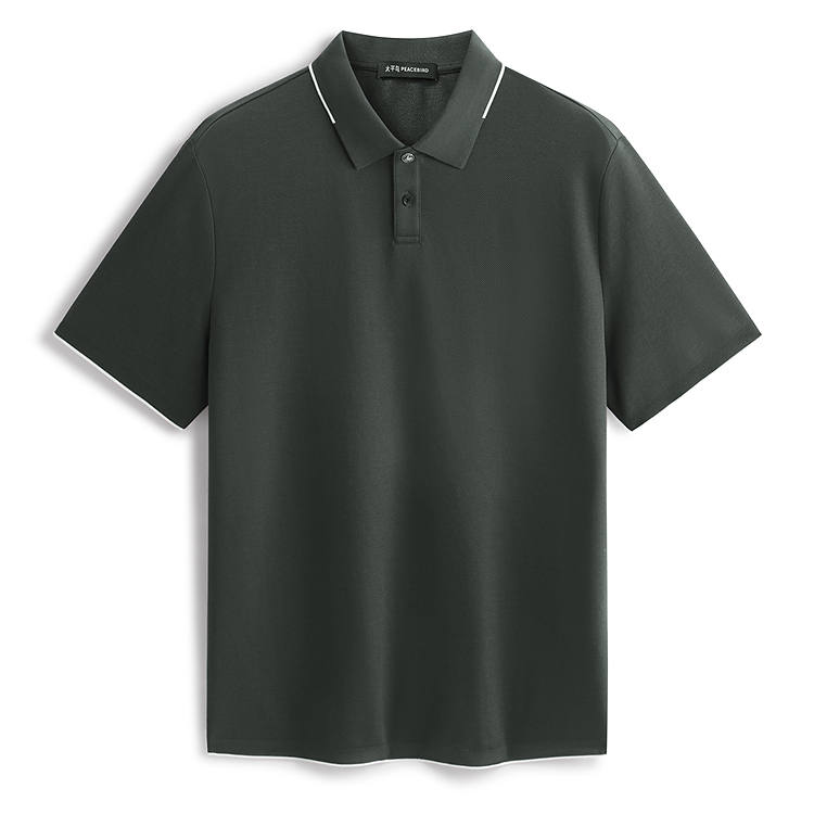 PEACEBIRD MEN Polo Shirt Men's Gray Green 1