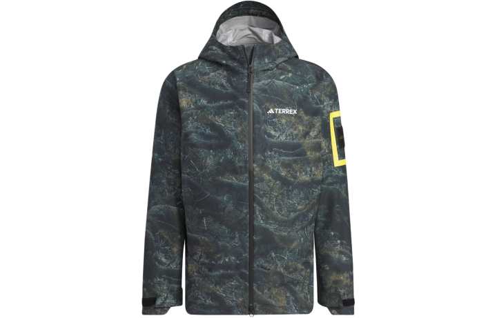 Adidas Adidas x NATIONAL GEOGRAPHIC Waterproof And Windproof Windbreaker Jacket Men's Pebble Silver Gray