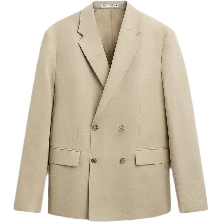 ZARA Business Suits Men's Beige Suit Collar Moderate Business Suit