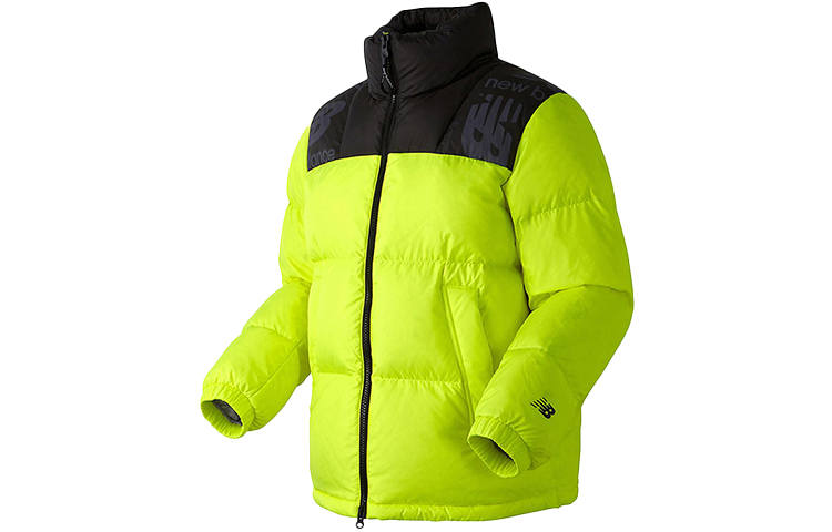 New Balance New Balance Colorblock Letter Stand Collar Down Jacket Unisex Green Couple's
