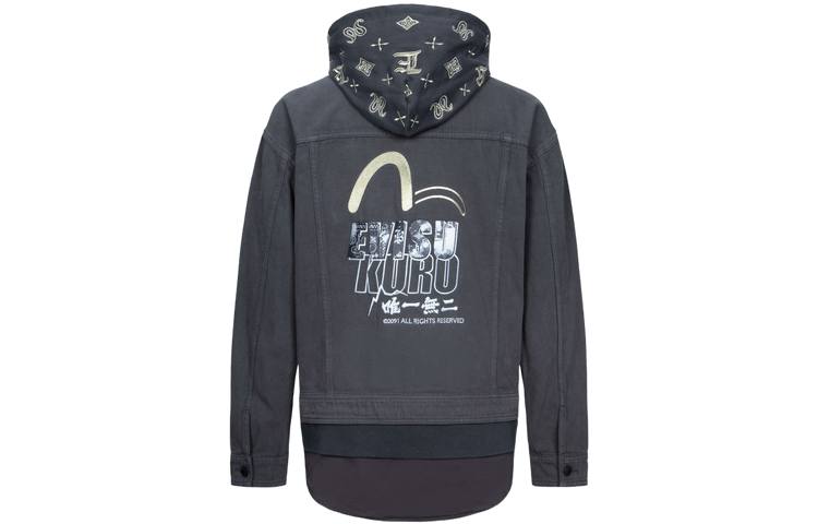 EVISU EVISU Jackets Men's Dark Gray Hooded Moderate Other