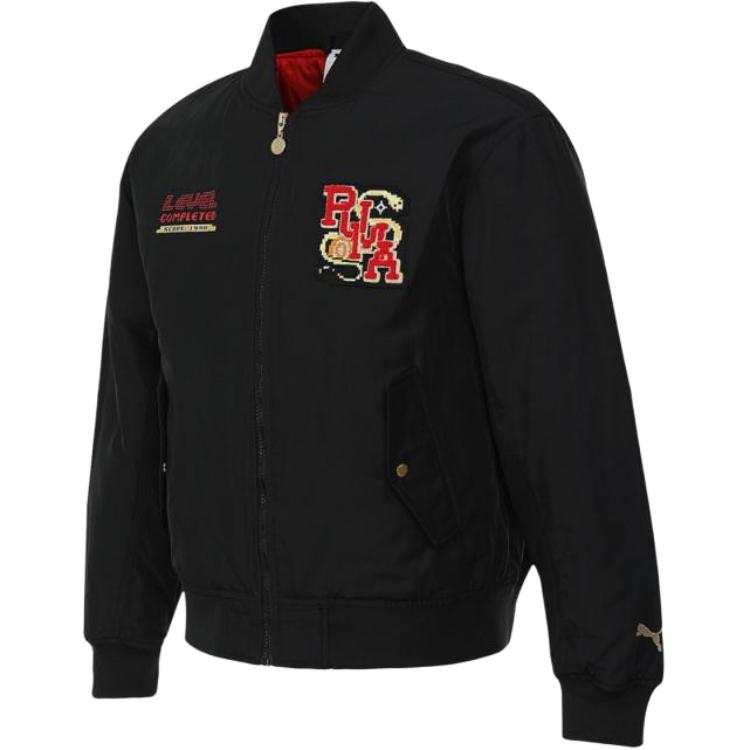 PUMA PUMA Puffer Jackets Men's Black Baseball Collar Moderate Puffer Jacket