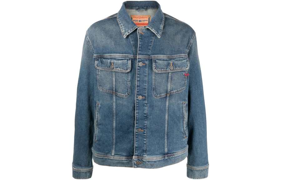 DIESEL DIESEL Denim Jackets Men's Blue Lapel Moderate Other