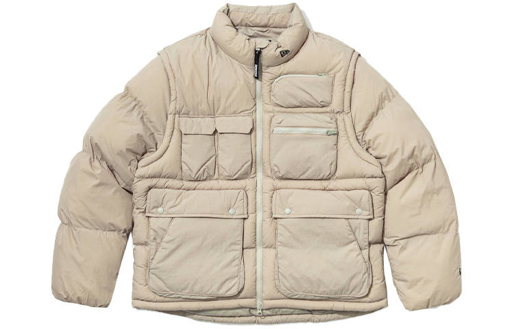 New Era Puffer Jacket Men's Beige