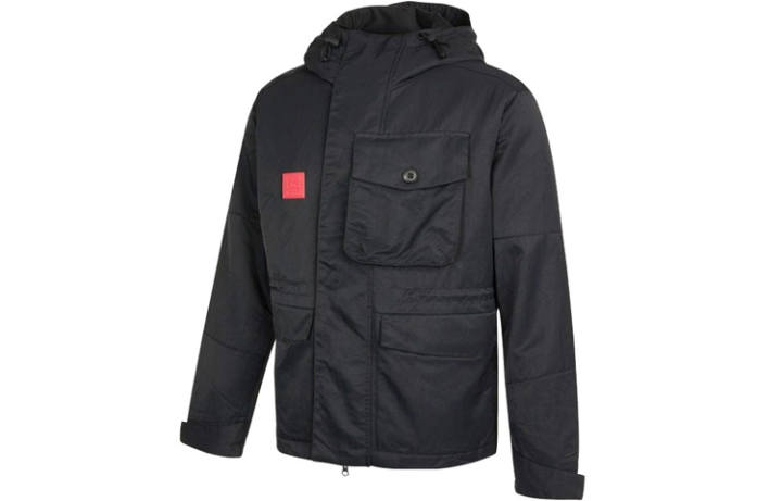 Nike Nike Puffer Jackets Men's Black Hooded Moderate Puffer Jacket