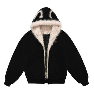 FDR Puffer Jackets Unisex Fur Collar Moderate