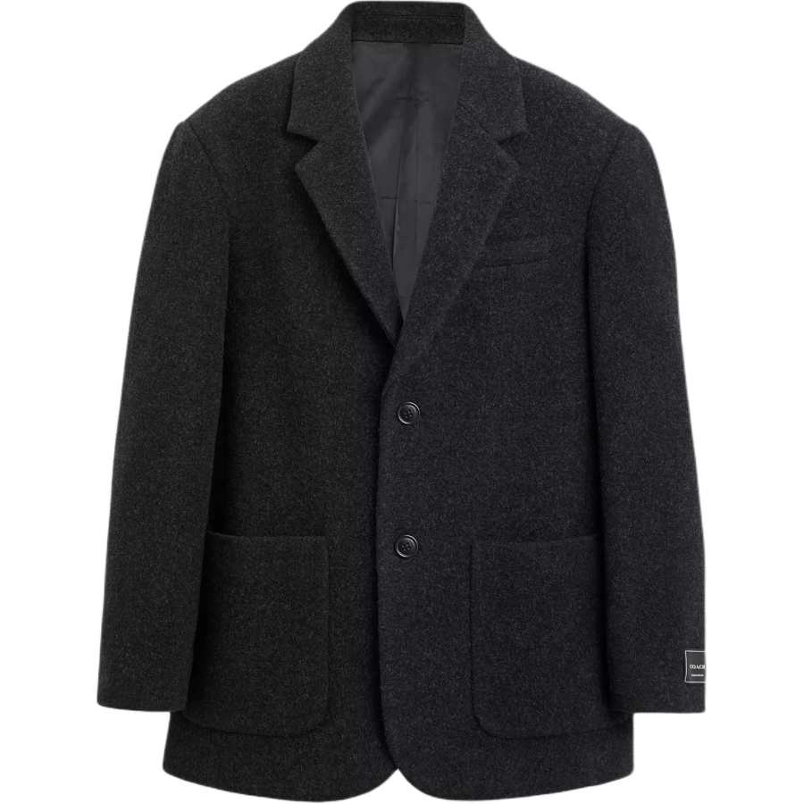 COACH Relaxed Wool Blazer Business Suit Men's Charcoal