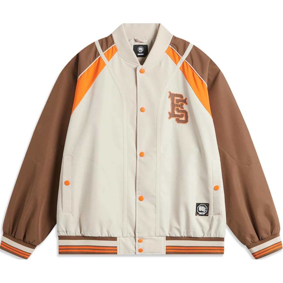 Li-Ning Li Ning BadFive Collection Basketball Collection Jackets & Coats Men's Brown/Oat Gray/Vibrant Orange