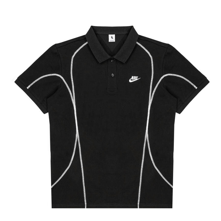 Nike Nike T Shirts Unisex Black Polo Collar Moderate Straight Fit