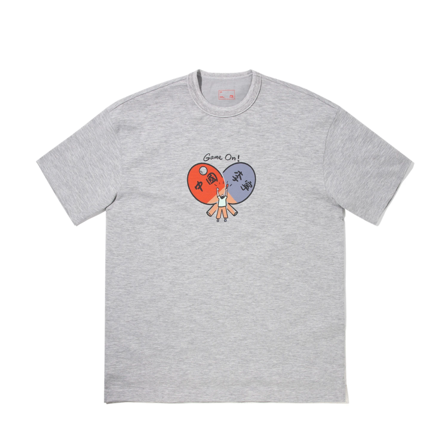 Li-Ning Li Ning T Shirt Unisex Heather Gray Light Gray