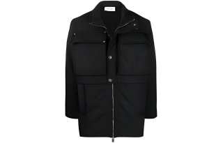 1017 ALYX 9SM FW21 Solid Color Stand Collar Loose Fit Mid Length Down Jacket Men's Black