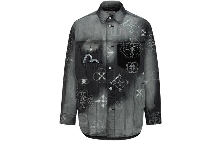 EVISU EVISU Denim Jackets Men's Denim Black Lapel Moderate Other