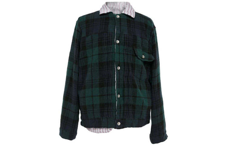 Sacai Jackets Men's Green Lapel Moderate Reversible