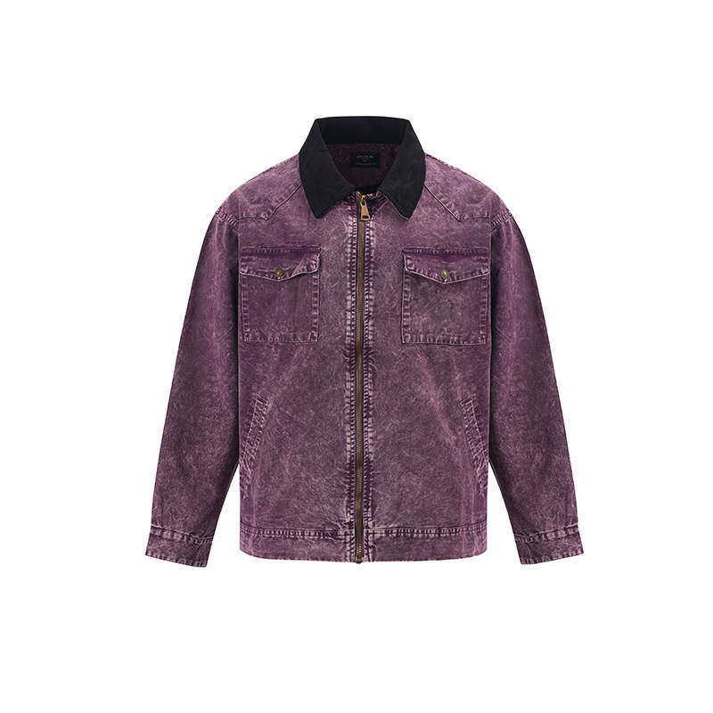 GTRG Denim Jackets Unisex Lapel Moderate Straight Fit