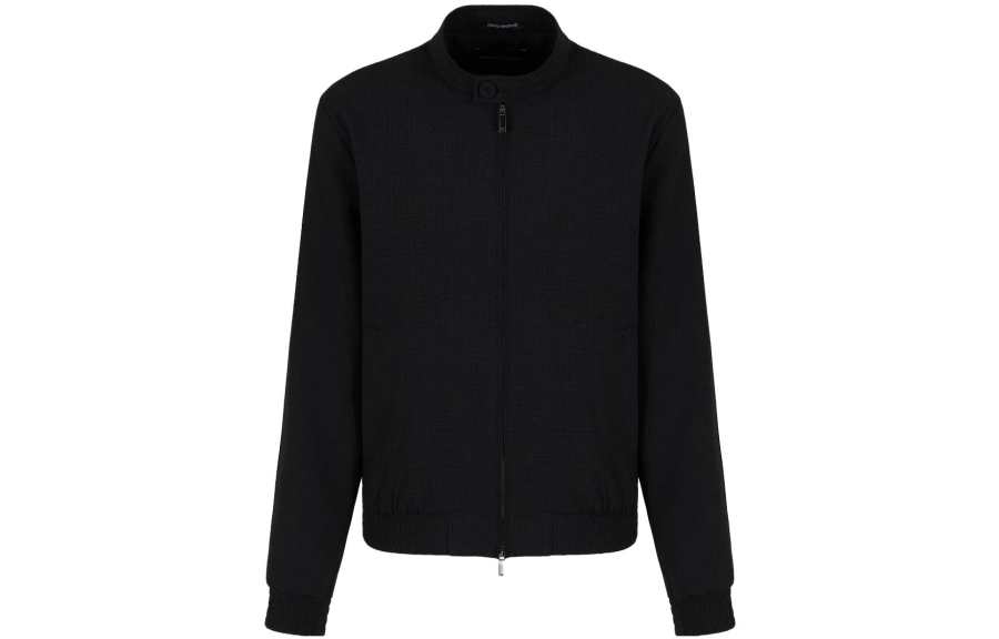 EMPORIO ARMANI Jackets Men's Black Stand Collar Moderate Other