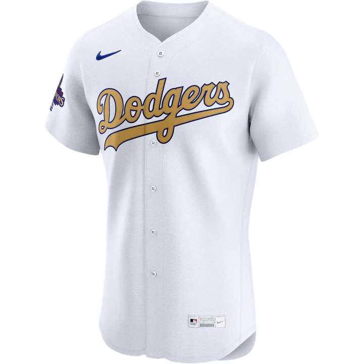 Nike Nike Los Angeles Dodgers 2024 World Series Champions Gold Men's Nike Dri FIT Adv Mlb Elite Jersey