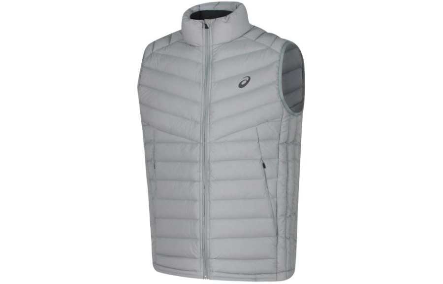 ASICS ASICS Down Vests Men's Gray Stand Collar Moderate Other