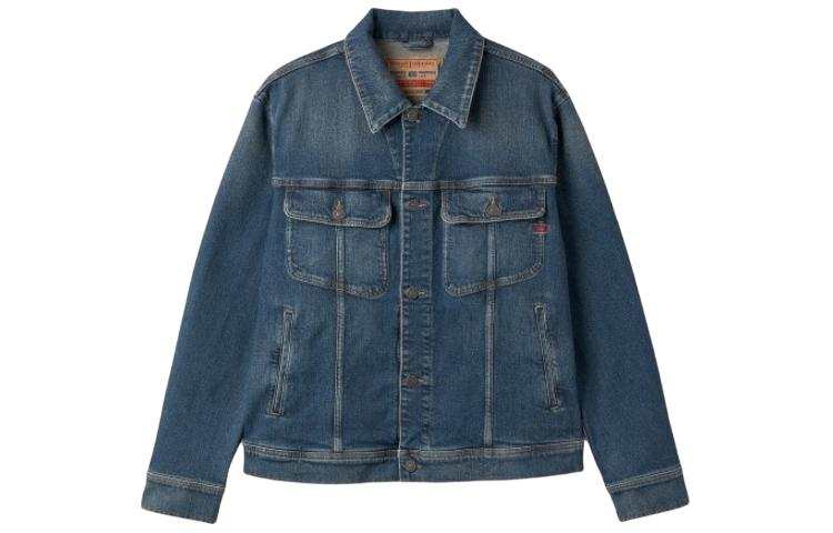 DIESEL DIESEL Denim Jackets Men's Blue Lapel Moderate