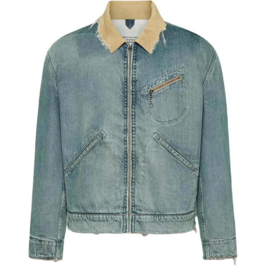 Maison Margiela Zip Up Denim Bomber Jacket