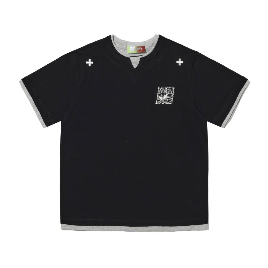 NSTNEW START T Shirts Unisex V Neck Moderate Mock Two Piece