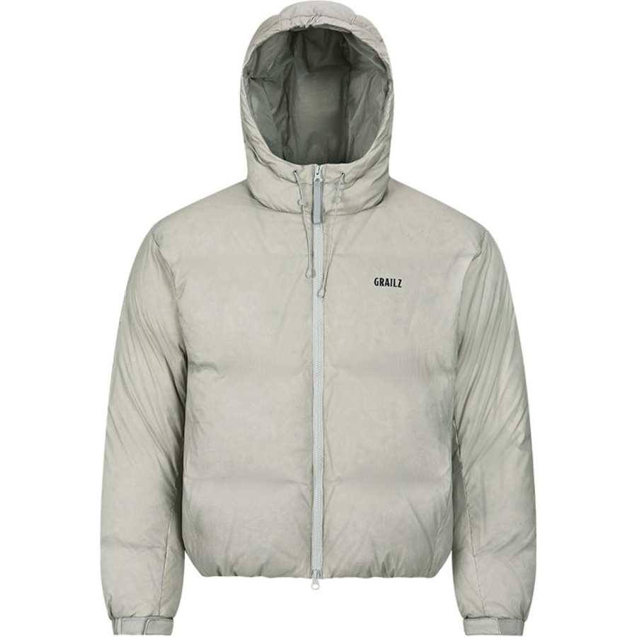 GRAILZ Down Jackets Unisex Gray Hooded Moderate