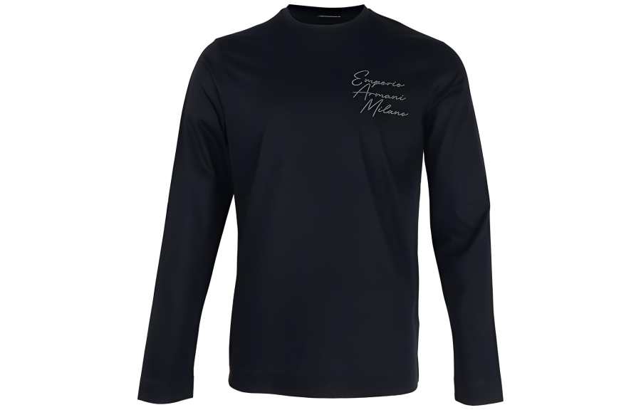 EMPORIO ARMANI T Shirts Men's Black Crew Neck Moderate Straight Fit