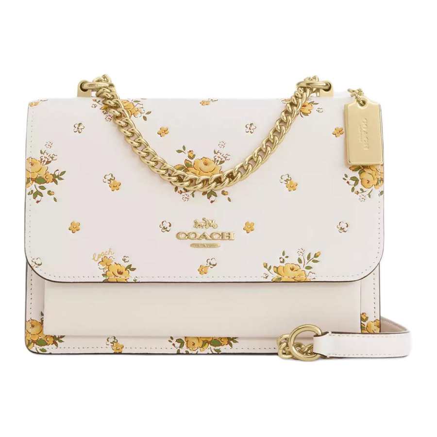 COACH COACH Smooth Touch Leather Shoulder Bag Small Women's Chalk Multicolor