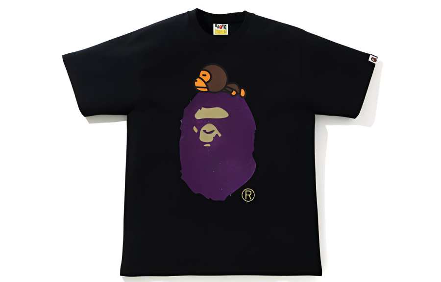 A BATHING APE Bape Glitter Milo On Big Ape Tee