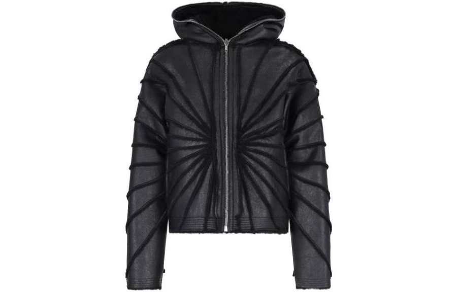 RICK OWENS Jumbo Shearling trim Hooded Jacket