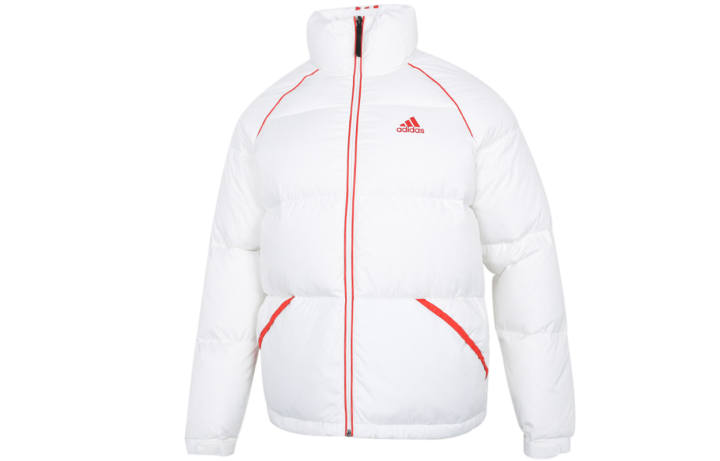 Adidas adidas Men's Striped Stand Collar Down Jacket White