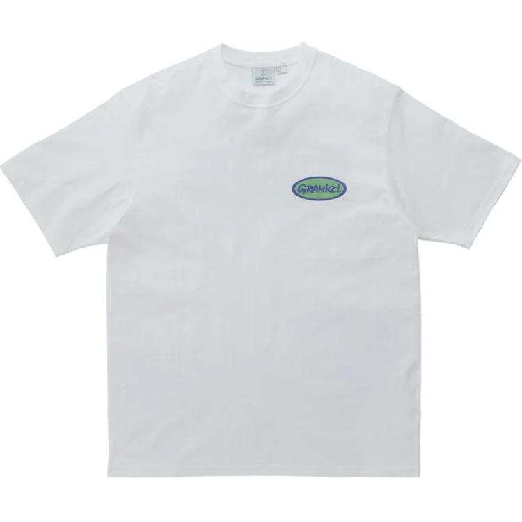 Gramicci T Shirts Men's White Crew Neck Moderate Straight Fit