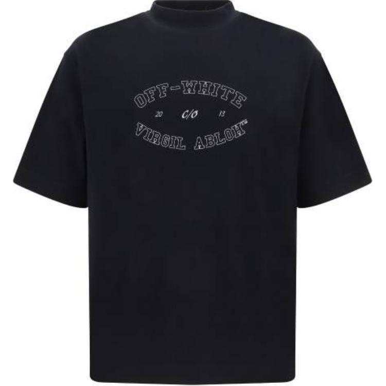 OFF-WHITE OFF WHITE Logo Printed Crewneck T Shirt