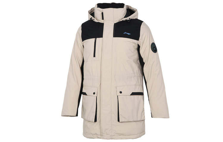 Li-Ning Li Ning Badminton Collection Down Jackets Men's Coast Gray Hooded Moderate Other