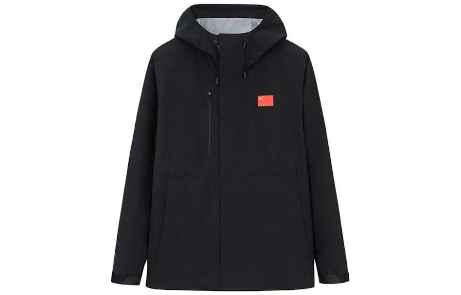 Anta Champion All-Weather Series Water-Resistant Windproof Breathable Warm Windbreaker Jacket Men's Basic Black