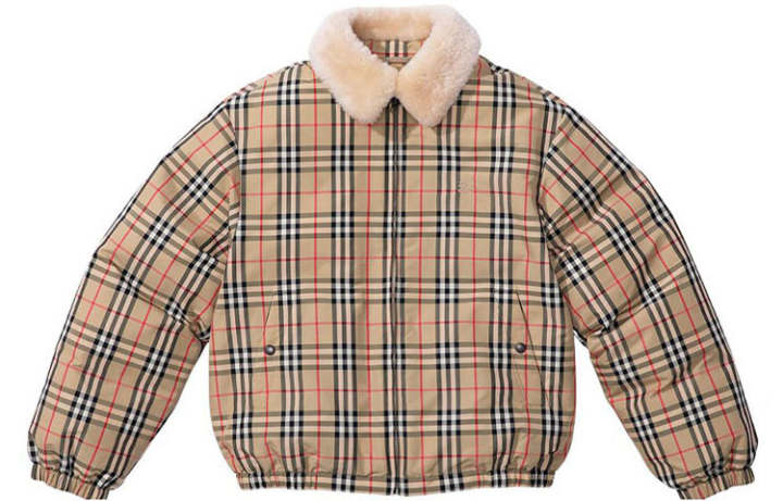 Supreme Supreme Burberry Shearling Collar Down Puffer Jacket