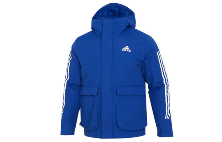 Adidas Adidas Puffer Jackets Men's Royal Blue Hooded Moderate Other