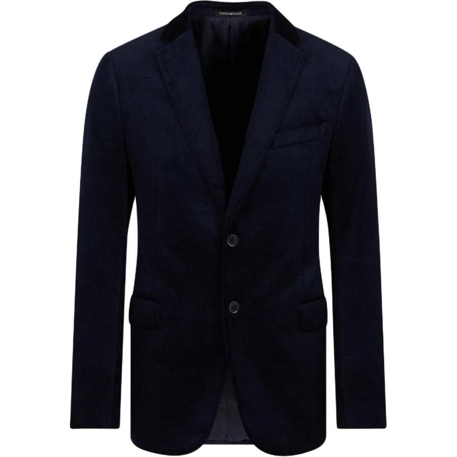 EMPORIO ARMANI Slim fit Single breasted Jacket In Smooth Velvet With An All over Print