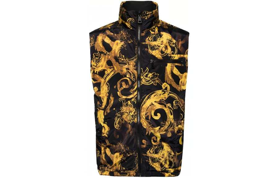 VERSACE JEANS COUTURE Down Vest Men's Black