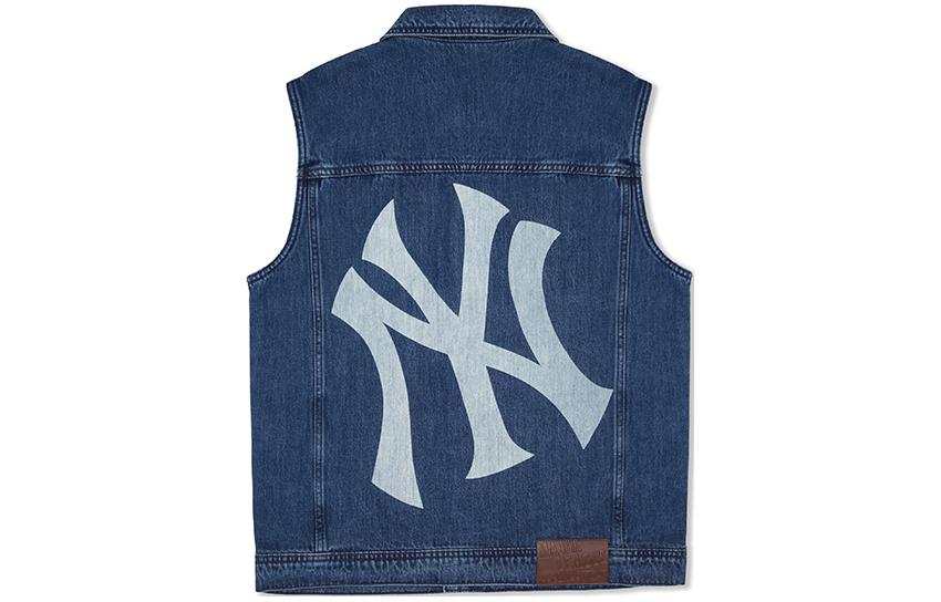 MLB New York Yankees Vests Unisex Indigo Lapel Moderate