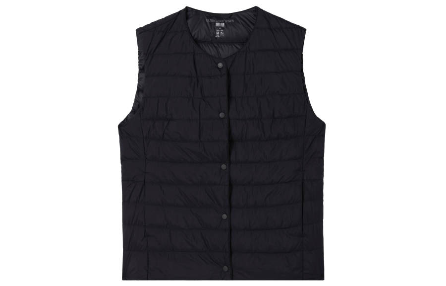 UNIQLO Down Vests Men's Black Crew Neck Moderate Other